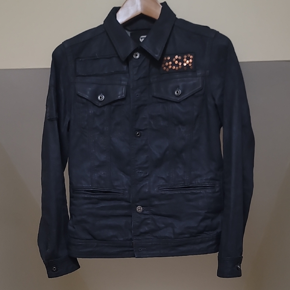 Mens G-Star Dark Jacket with Unique Pocket Detail
